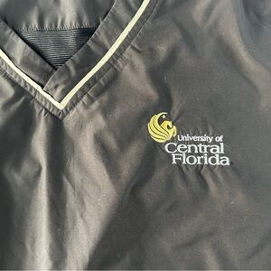 UCF Golden Knights Mens Black Size XXL L/S Pullover V-Neck Windbreaker - 396